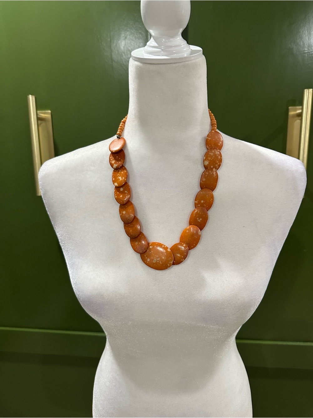 Premier Designs Burnt Orange Graduated Bead Necklace